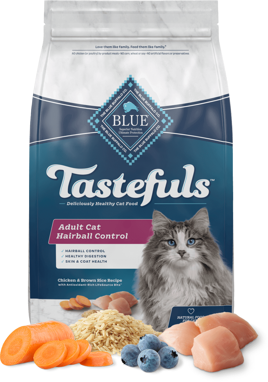 BLUE Buffalo Tastefuls Indoor Hairball Control Chicken And Brown Rice Recipe - Adult Cat (Dry)